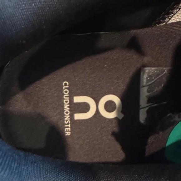 On CloudMonster Women’s size 8.5 Running Shoes in White, Mint, Navy, and Orange - Picture 2 of 8